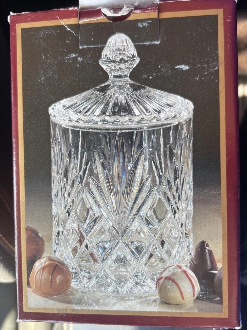 Crystal Clear Industries 7” Hungarian Lead Crystal Candy Dish / Jar - New in Box